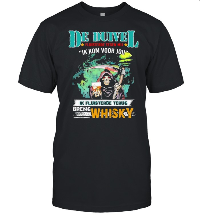 De Duivel Ik Kom Voor Jou Greng Whiskey Skull  Classic Men's T-shirt