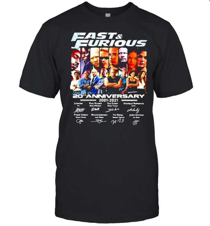 Fast And Furious 20th Anniversary 2001 2021 Signature Shirt