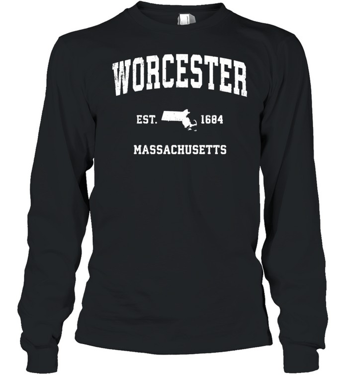 Worcester Massachusetts MA Vintage Athletic shirt Long Sleeved T-shirt