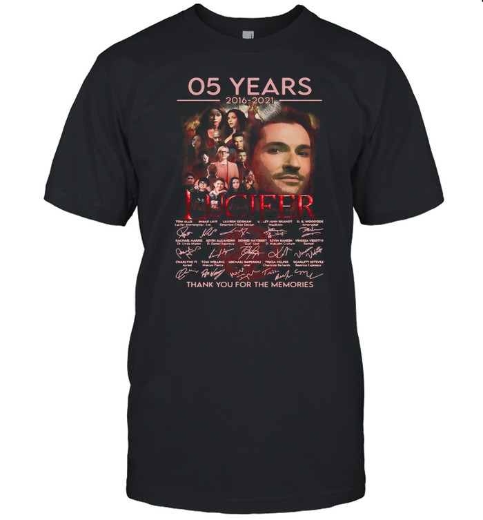 Lucifer 05 Years 2016 2021 Signatures Thank You For The Memories T-shirt Classic Men's T-shirt