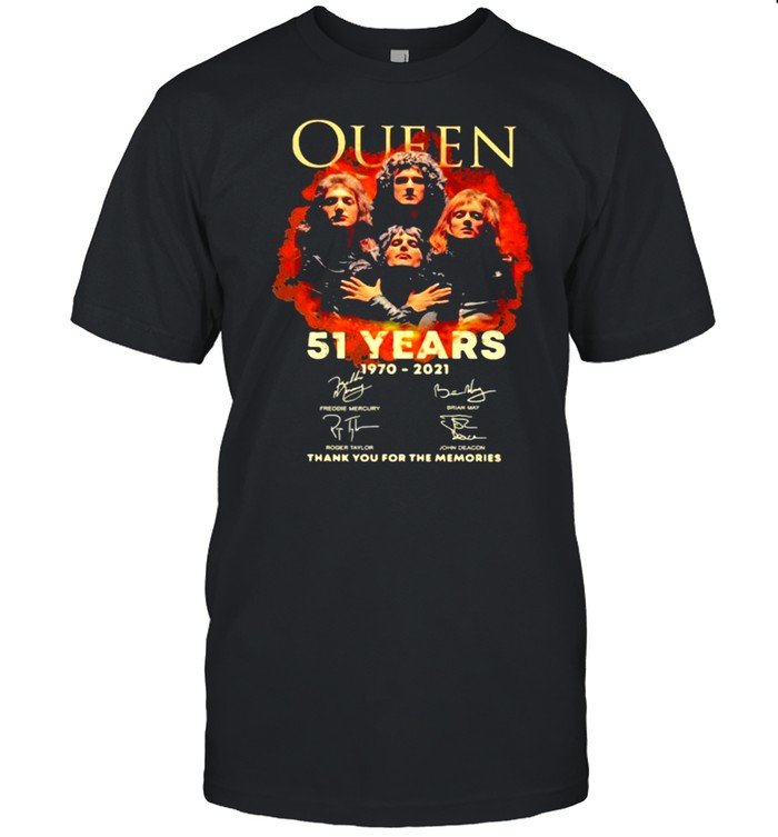Queen 51 Years 1970 2021 Thank You For The Memories Signature Shirt