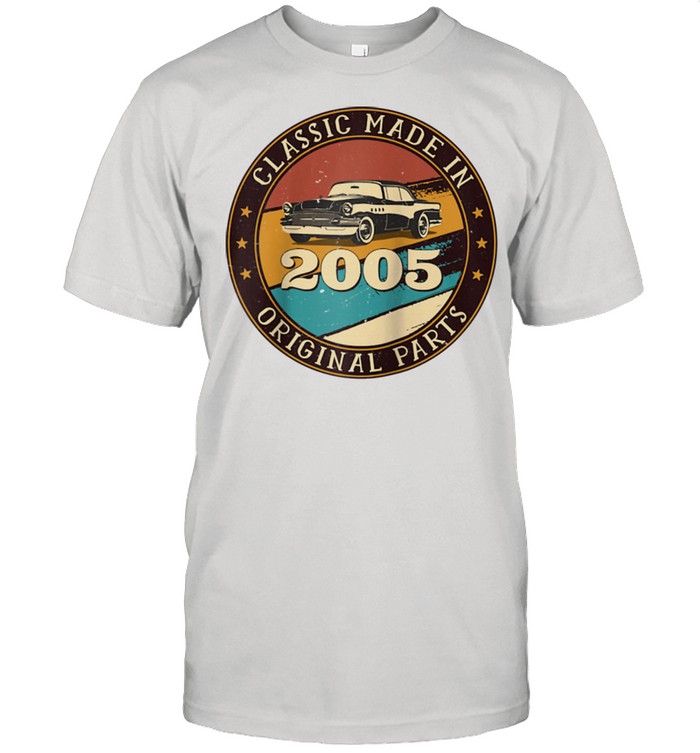 16 Years Old Classic Retro Car Made In 2005 16th Birthday Shirt